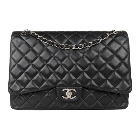 CHANEL Handbags - SOLD Chanel Black Maxi Lambskin Classic Flap Bag